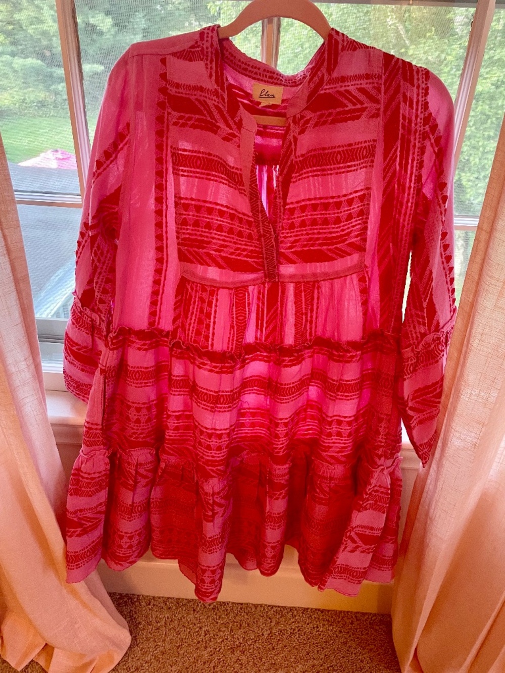 Brand new - elan pink and red summer dress, small